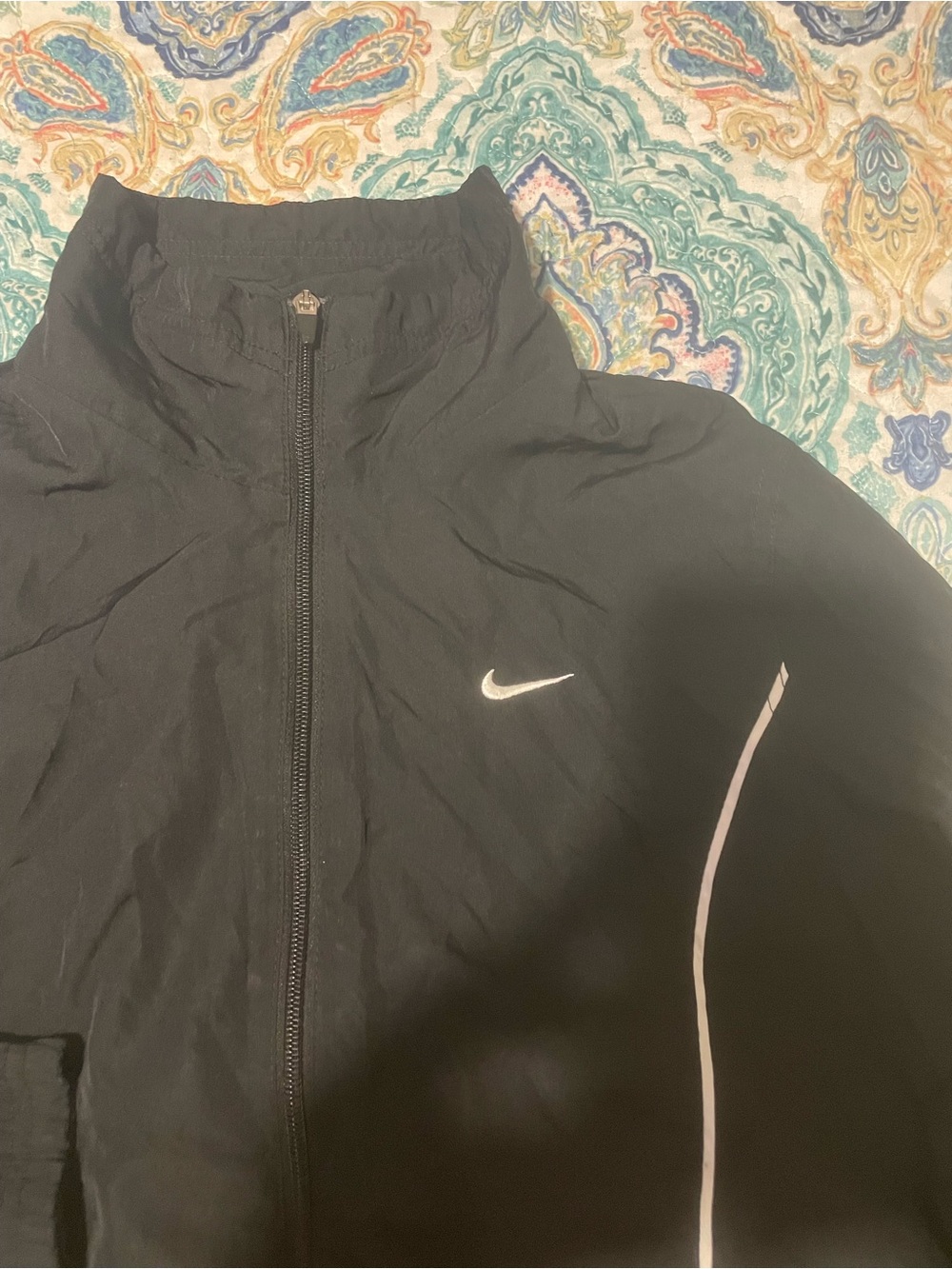 Nike Black Women's Lightweight Bomber Jacket with White Swoosh